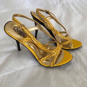 💛🤎Carlos by Carlos Santana yellow stilettos